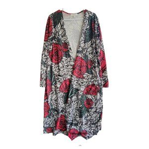 Graphic Rose Duster Cardigan